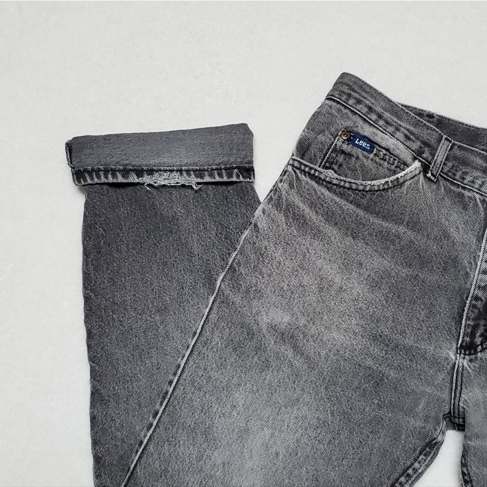 Vintage Black Distressed Lee Jeans Union Made Gru… - image 4